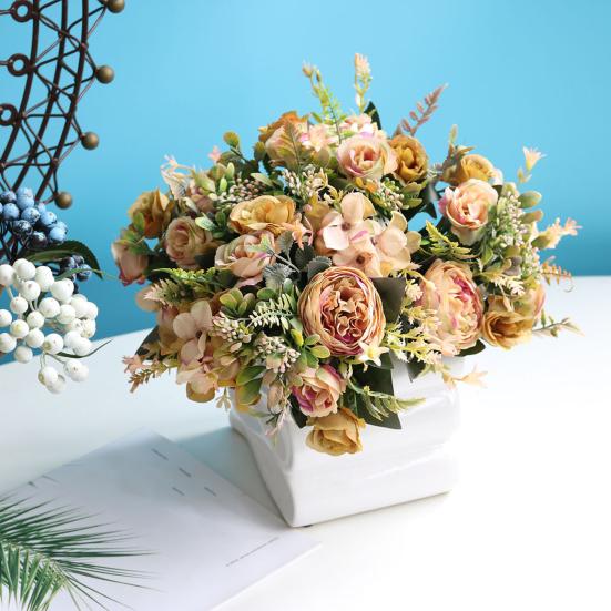 Искусственный цветок, устойчивый к увяданию, винтажный, легкий, яркий, реалистичный, искусственный цветок пиона для офиса