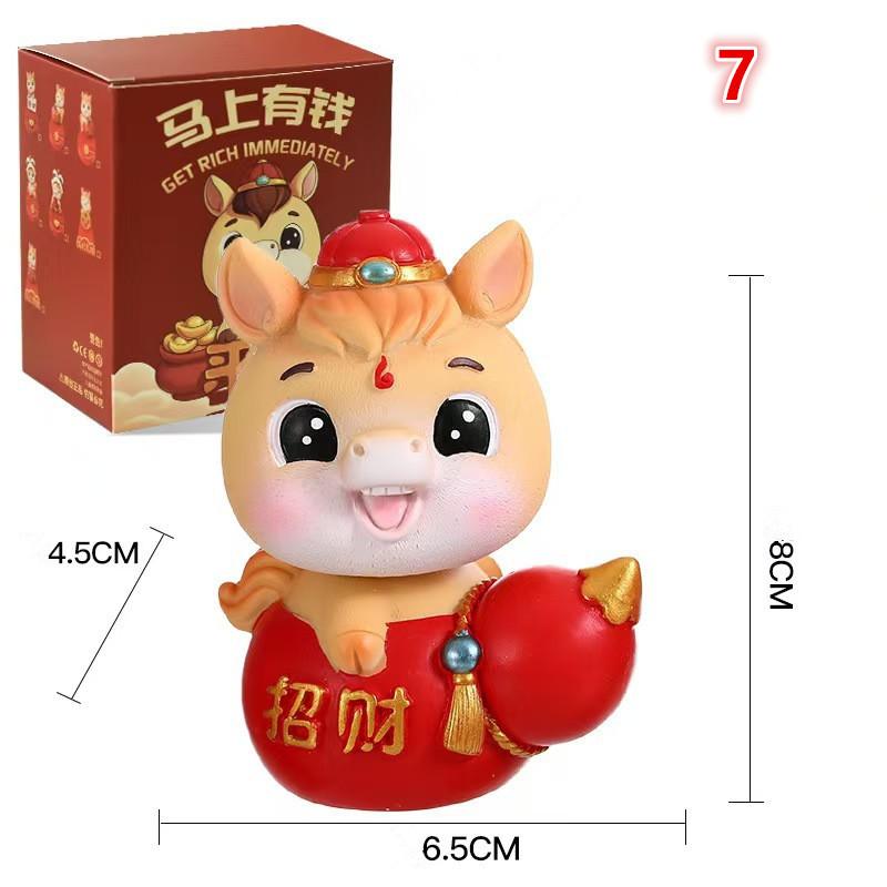 1PCS 2026 Cute Year Of The Horse Ornament Horse Year Mascot Doll Zodiac Horse DIY Desktop Decoration Car Ornament New Year Gift