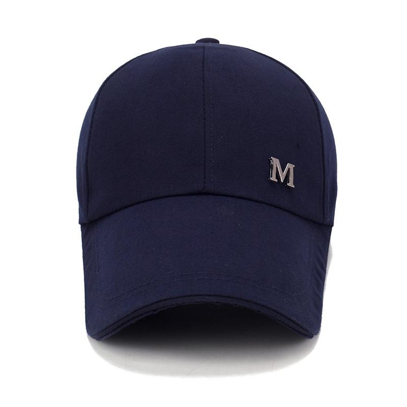 Мужская и женская однотонная черная удлиненная кепка Snapback с буквой M, бейсбольная кепка, уличная летняя солнцезащитная кепка с защитой от ультрафиолета, рыболовная кепка