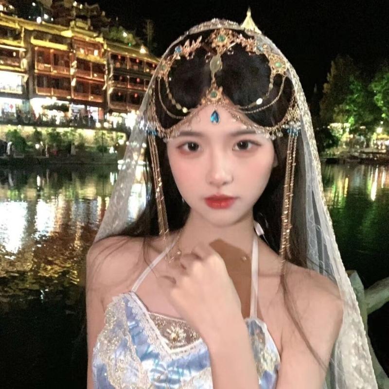 Экзотическое украшение на лоб, Роскошное украшение на лоб с жемчужной подвеской, Стильная бахрома, Головной убор для вечеринок