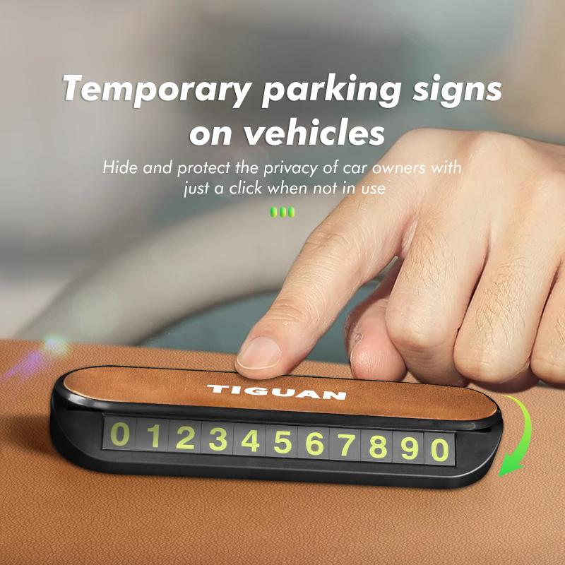 Car Temporary Parking Card Phone Number Card Plate Telephone For Volkswagen VW Tiguan Scirocco Sagitar Magotan 4 5 6 7 MK4 MK5 rf30