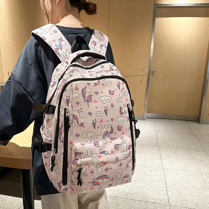 Рюкзак с принтом граффити большой емкости для школьников младших классов, школьная сумка для путешествий на открытом воздухе