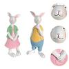 2Pcs Festival Easter Bunny Statues Cute Bunny Desktop Decoration  Outdoor Garden Lawn