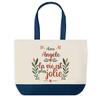 Tote bag - PLANETEE - Angèle la vie est plus jolie - fond bleu - coton - 40 x 45 cm