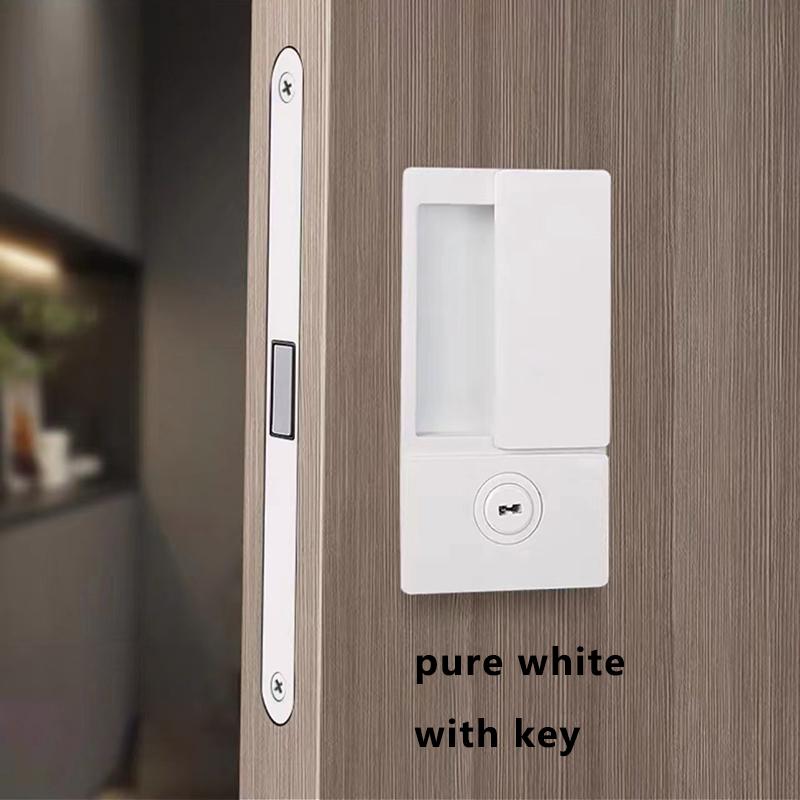 Новый стиль безручечный плоский замок современная спальня магнитная утопленная дверная ручка бесшумный Push And Pull невидимый раздвижной дверной замок