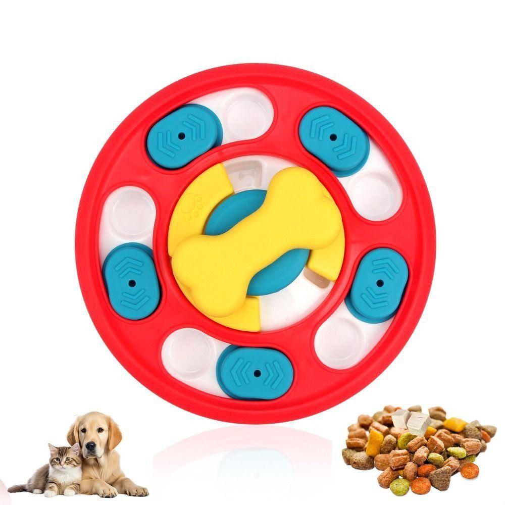 Interactive Pet Feeding Toy Rotating Dog Turntable Multi-use Pet Slow Food Bowl Pet Food Dispenser