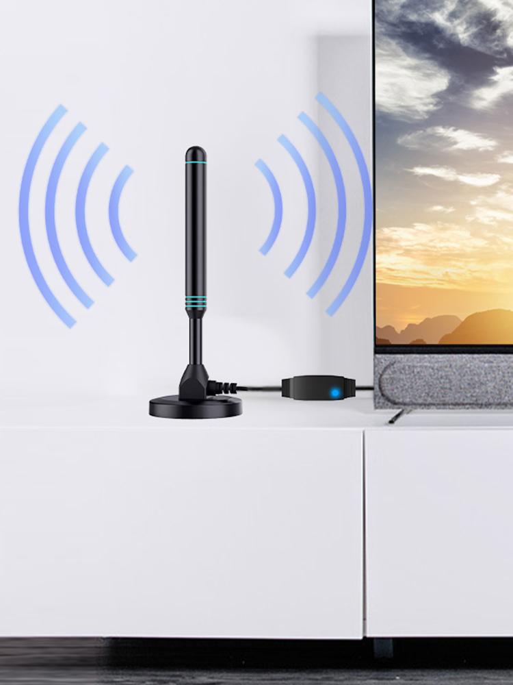 Цифровая HD-антенна 4K/1080P с усилителем сигнала, 480+ миль, усиленная цифровая антенна с магнитным основанием VHF UHF для DVB-T2 TV HDTV