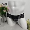 Men Underpants Hollow Out Lace Thin Low-waist Jockstraps Pouch Male Panties Gay Men Nightclub Performance Male Briefs for Bedroom Honeymoon Wedding