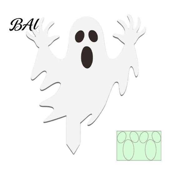 Reusable Garden Art Halloween Ghost Stake, Spooky Glow-in-The-Dark Yard Sign, Pumpkin Villa Lawn Accents Scarecrow Acrylic Decoration for Pathway