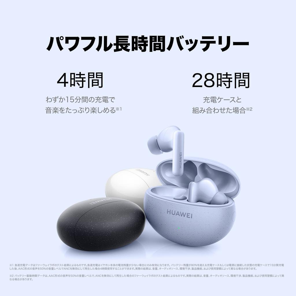 HUAWEI FreeBuds 5i True Wireless Earbuds with and Noise Reduction for Ceramic White Hi-Res Audio, ANC, Calls,