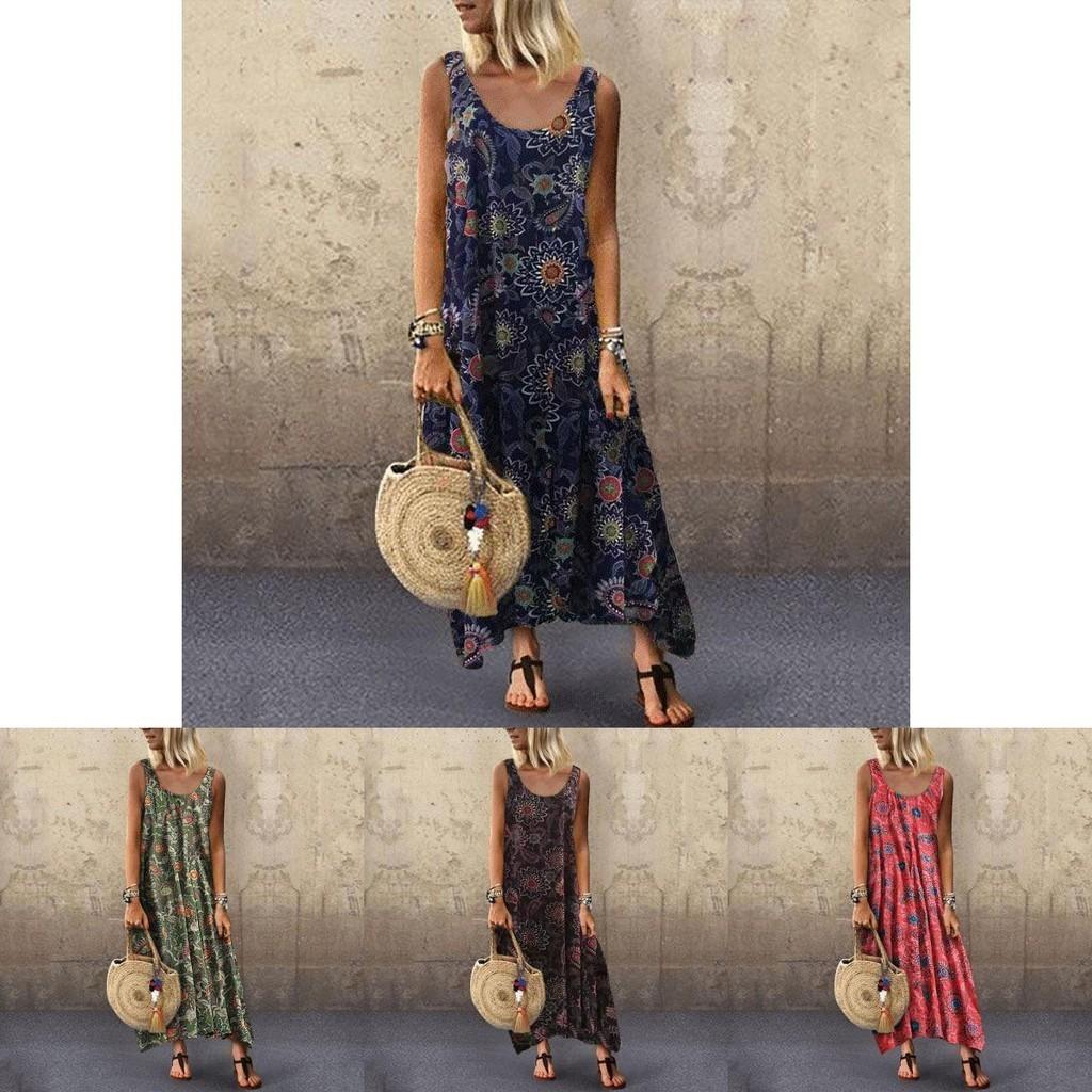 Элегантное женское летнее платье без рукавов, праздничный длинный бохо-кафтан, майка для пляжа