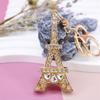 Fashion Eiffel Tower Rhinestone Women Pendant Alloy Car Pendant Jewelry Key Accessories Kid Gifts Bag Charm