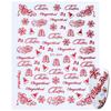 3D Nail Art Christmas Slider Wraps Snowflake Elk Santa Adhesive Flame Sticker Red Gold Manicure Nails Designs