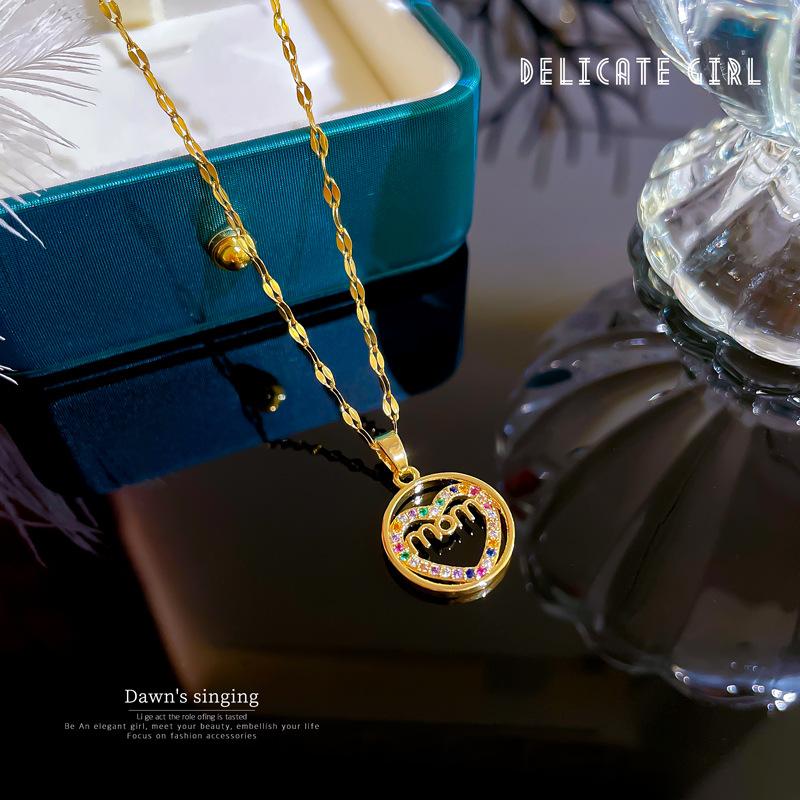 316L Stainless Steel Fashion Heart Pendant Necklace For Women Lovers Clavicle Chain Chocker Female Cute Zircon Charm Jewlery Gifts