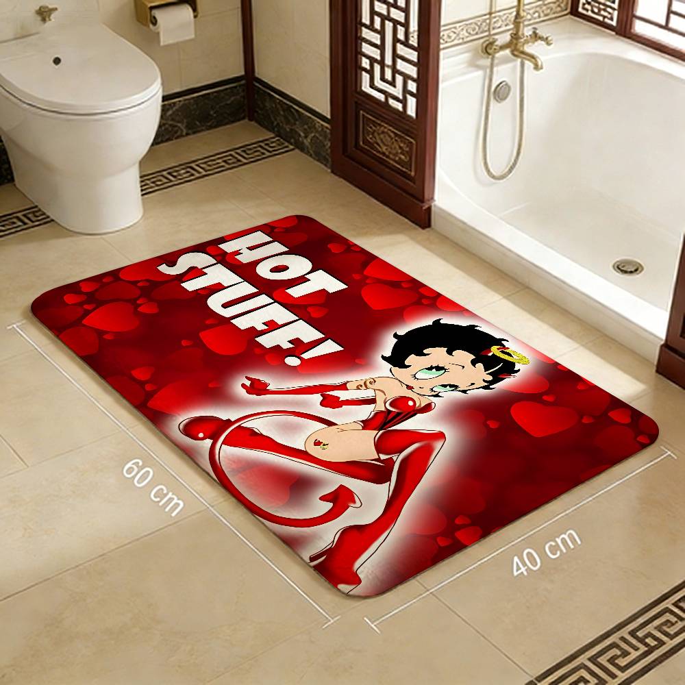 B-Betty-Cute-Boops Bathroom Mat Kids Room Bedroom Decoration Balcony Anti-Slip Doormat Living Room Welcome Rug