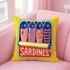 Cushion Cover Colorful Trendy Sardines Short Plush Soft DoubleSided Printing Pillow Case Cozy Sofa Bedroom Home Decor Gift