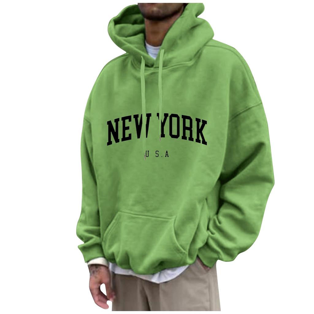 Men's Loose Printed Hooded Sweatshirt Men's Casual Fashion Sports Sweatshirt