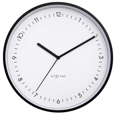 NEXTIME Настенные часы Berlin White 3305WI Простые минималистичные тихие линейные указатели Легко увидеть Европа Скандинавский Жизнь в одиночестве Офис Белый Японский Диаметр комнаты