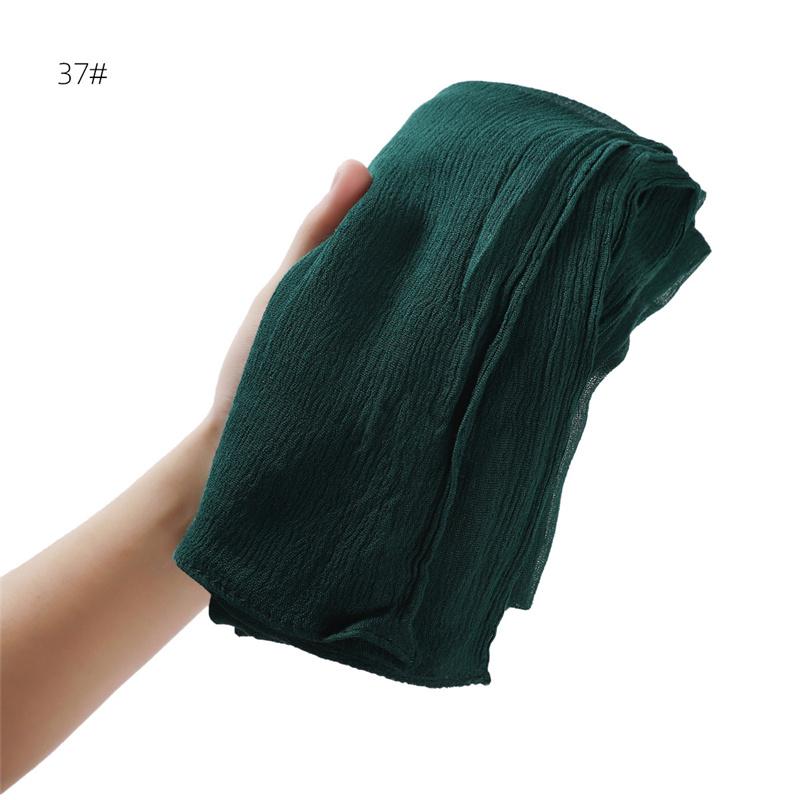 41 Color Big Size 80*190cm Crinkle Cotton Scarf Head Hijab Wrap Solid Women Shawls Femme Lady Headband Muslim Hijabs Store