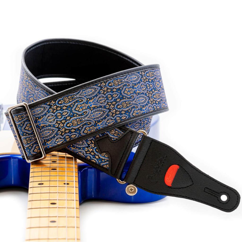 Straps 6cm Cordoba Blue RightOn! Guitar/Bass Strap, Wide, 90-150cm,