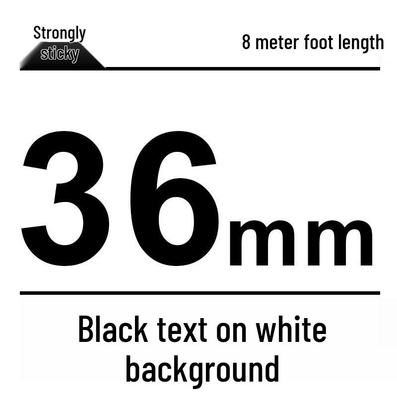 Compatible Brother 12mm Label Maker Ribbon: PT-E100B/D210/D450/115B, Laminated Self-Adhesive