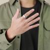 [Rockyu] бренд модных аксессуаров кольцо мужское серебряное вращающееся кольцо крест-накрест кольцо, которое можно вращать нержавеющая сталь матовое плоское кольцо Властелин