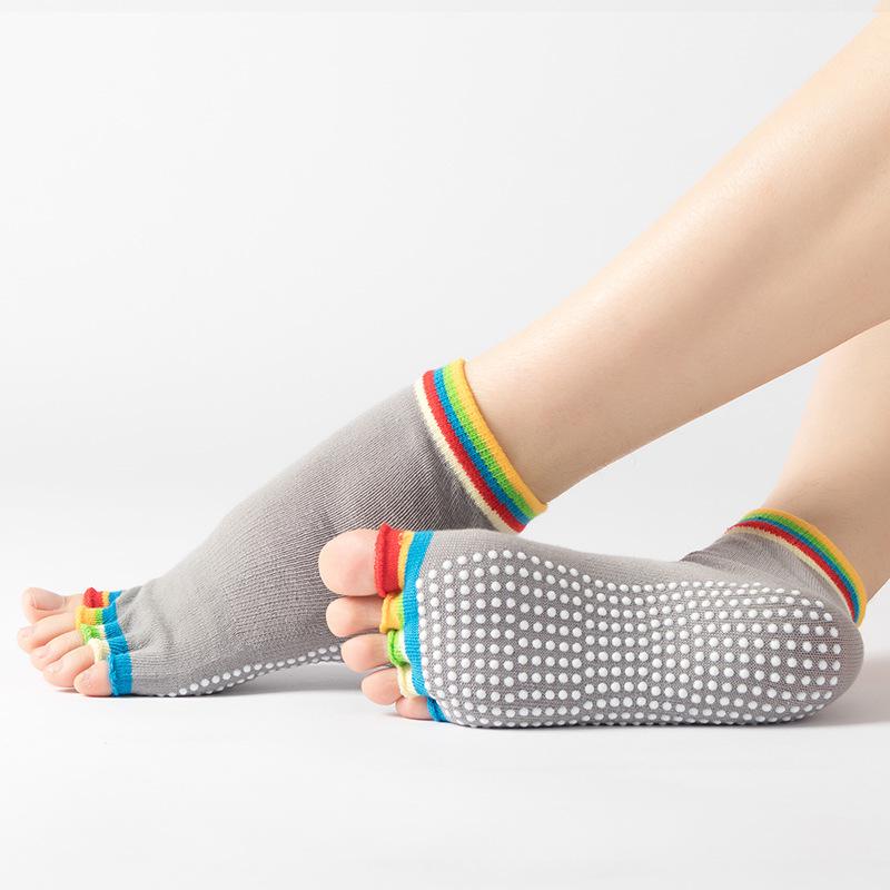 Colorful Open Toe Yoga & Dance Five-Finger Socks for Women
