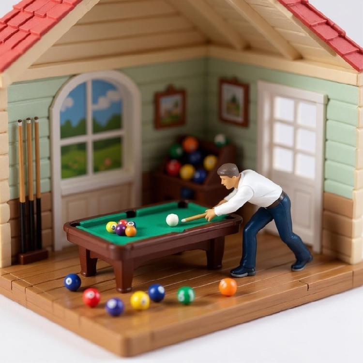 Крошечная фигурка из смолы 1:Миниатюрная сцена бильярда в масштабе 1:64, фигурки, диорамы, модели для поделок своими руками и создания ландшафтов