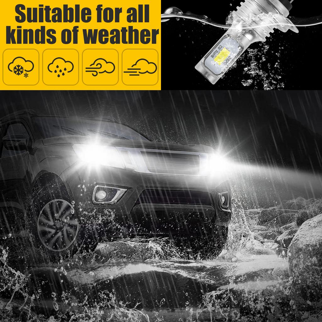 2pcs H7 LED Headlight Bulbs 360 Degree Beam Angle Car LED Fog Light Bulb 6000K Super Bright Car Headlight Bulbs Lampada DC12-24V