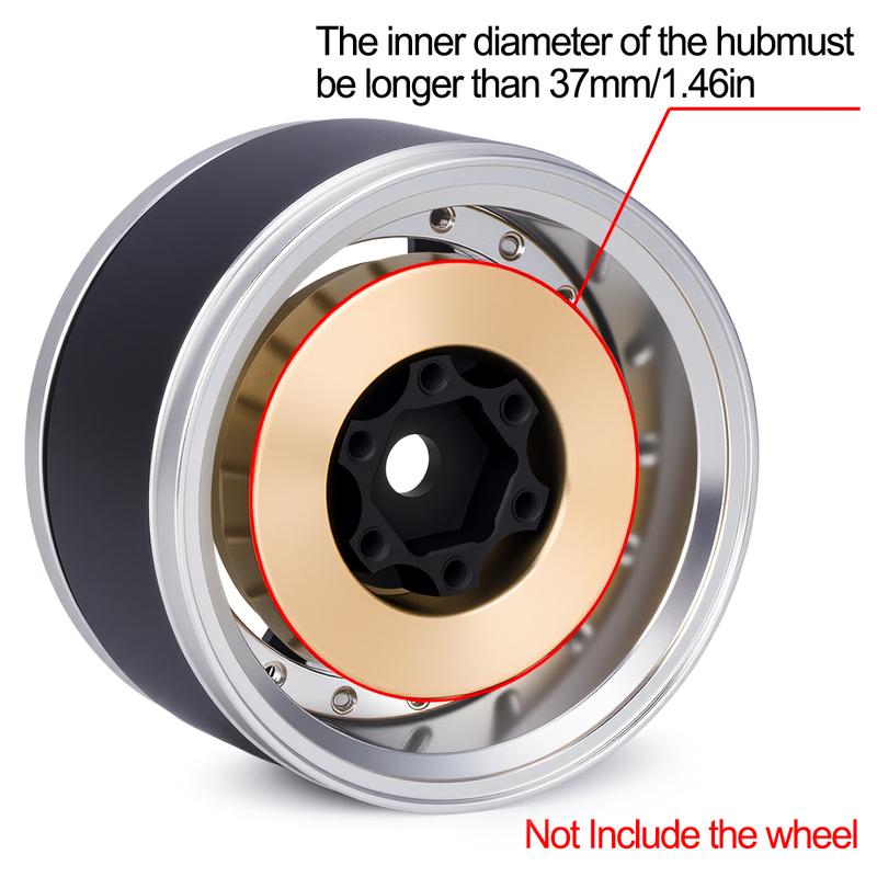2/4Pcs Brass Internal Counterweight 62g for 1.9 2.2 inch Wheel Rims Axial SCX10 90046 TRX4 TRX6 1/10 RC Crawler Car Parts