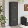 VidaXL Garden Storage Cabinet Black 59x40x180 Cm Woven Resin 319872
