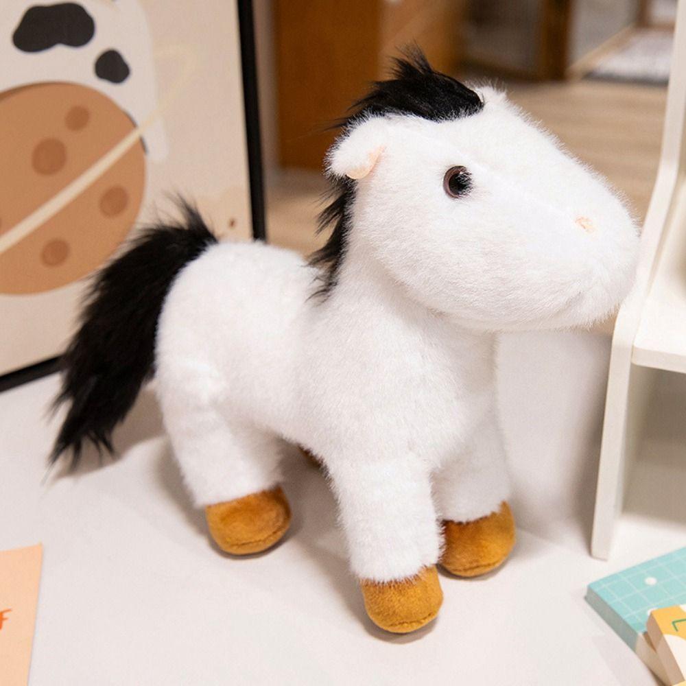 Simulation Horse Realistic Horse Stuffed Toy Stuffed Animal Horned Sheep Plush Toys Birthday Gift