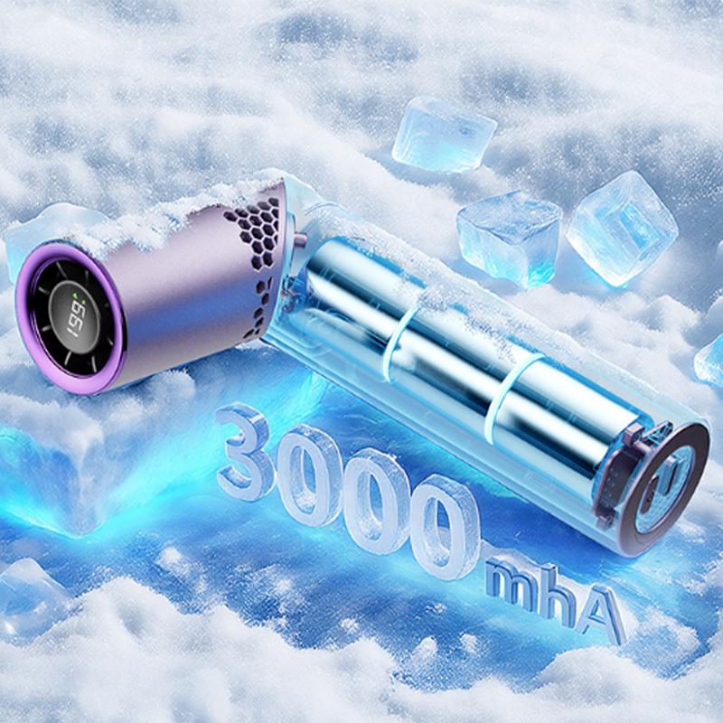 Длинный полосатый вращающийся электрический вентилятор USB-зарядка Складной ручной вентилятор для подвешивания на шею Мини-портативный вентилятор с регулируемой скоростью Зарядный вентилятор