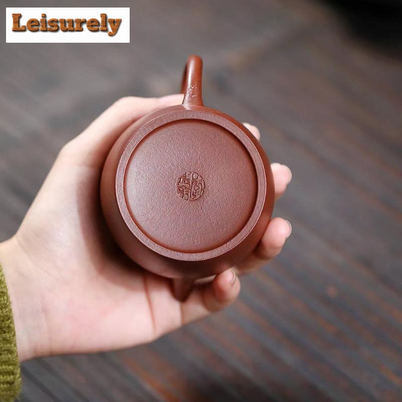 200 мл эстетичный чайник из фиолетовой глины Исин, простая круглая ручная работа, чайник из сырой руды, крови дракона, песка и грязи, чайный сервиз Zisha, подарок