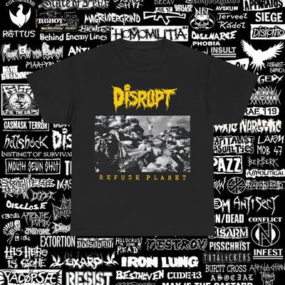 Футболка Disrupt Refuse Planet Crust Punk Nausea Doom Extreme Noise Terror Paranoid Anti Cimex Spazz Унисекс Плотный Хлопок S-5XL