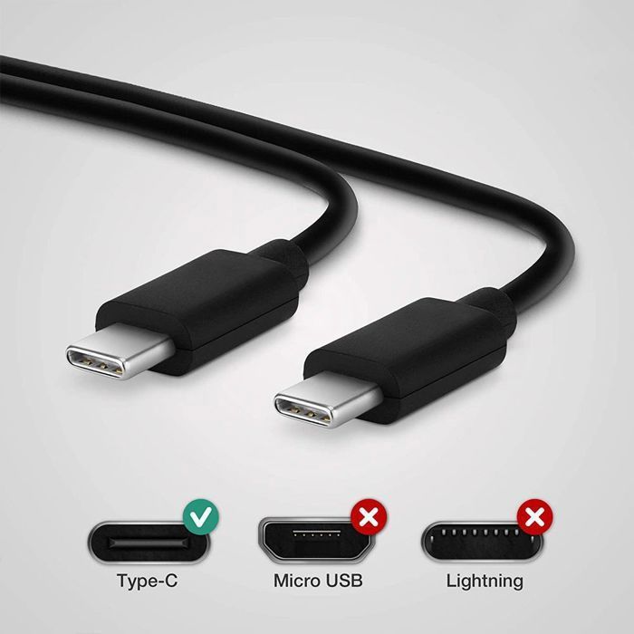 2 Câble USB-C vers USB-C 1,8M pour Samsung Galaxy S25 Ultra/S25 Edge/S25+/S25 FE - Noir