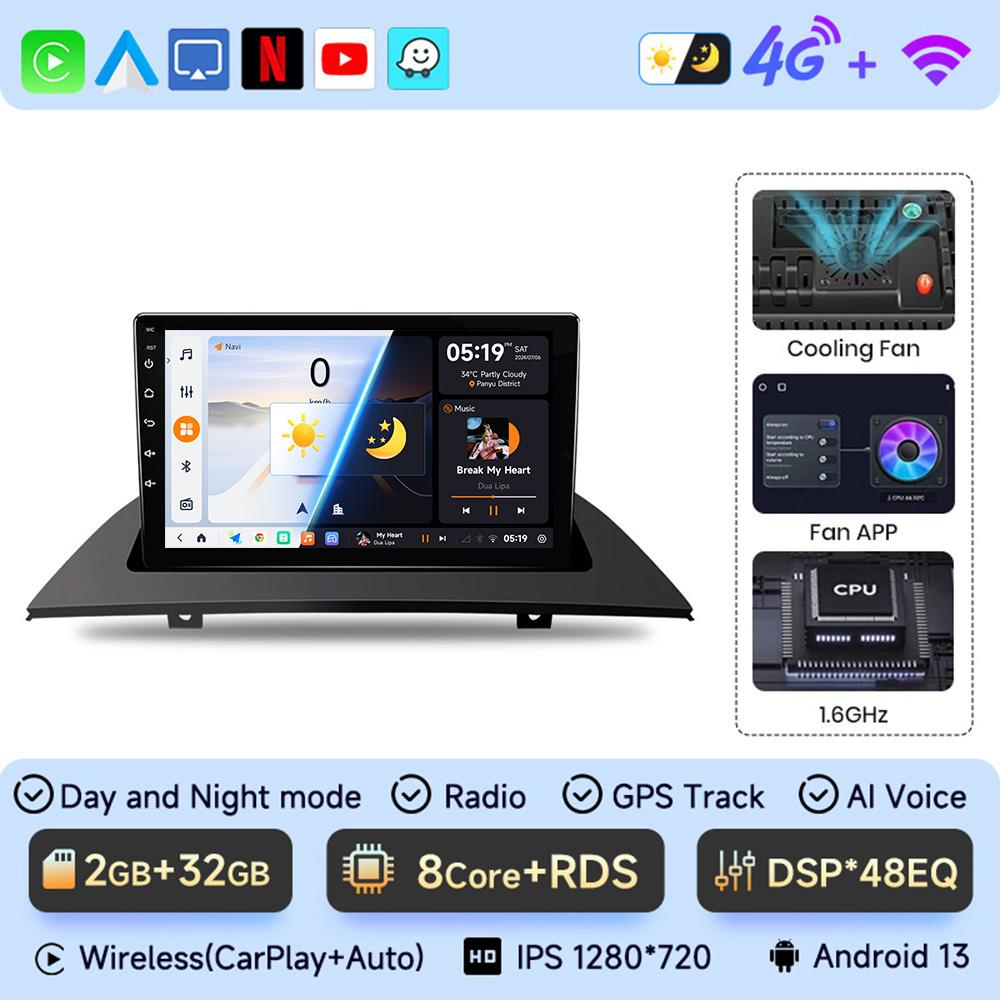 Автомобильное радио JIUYIN для BMW X3 E83 2003-2011, беспроводное CarPlay, Android Auto, мультимедийная система с интеллектуальным экраном, дисплей 2din