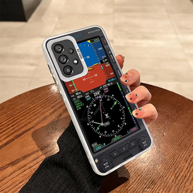 Aircraft Instrument Cockpit Radar Soft Phone Case for Samsung A17 A16 A15 A14 A13 A57 A56 A55 A54 A53 A37 A36 A35 A34 A33 A26 A2