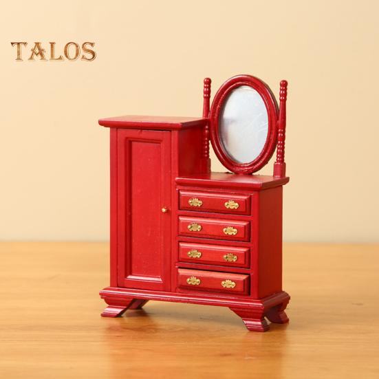 Мини-комод для кукольного домика, винтажный миниатюрный комод с ящиками, мини-мебель, туалетный столик для декора спальни кукольного домика