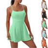 Women's Athletic Dress Sleeveless Built-in Bra And Shorts Exercise Tennis Dress