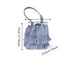 Sweet Canvas Plaid Bag College Style Cute Ruched Handbag Casual Ruffle Shoulder Bag  Travel