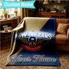 1PC Custom Name Blanket Pelicans Team Spirit Flannel blankets Patterns Throw Blanket All-Season Soft Gift for Couch, Bed, Camping, Birthday gifts