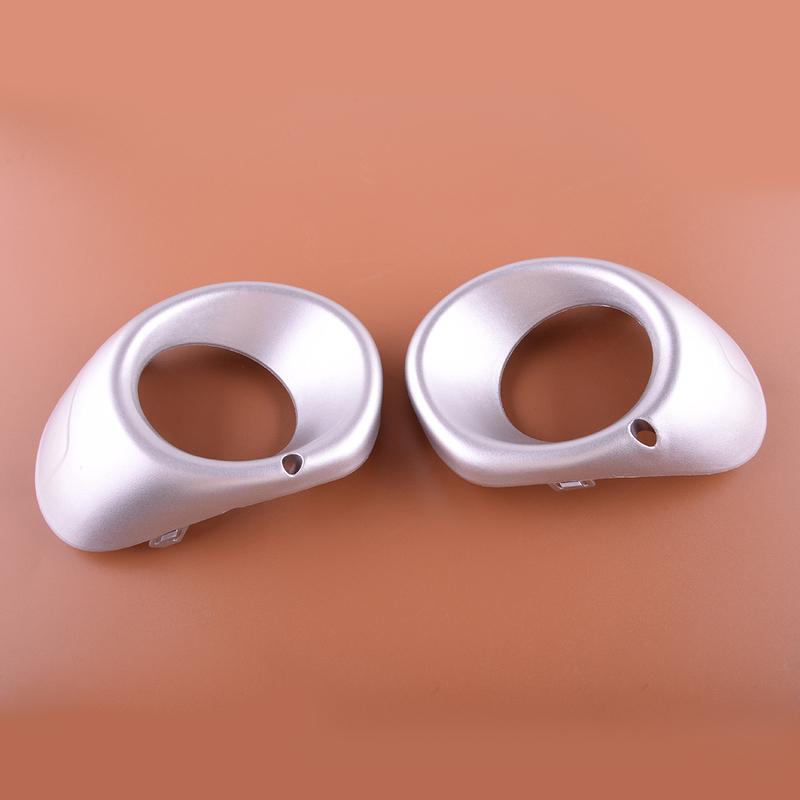 1 Pair Car Front Bumper Fog Light Bezel Cover Trim Fit For Mitsubishi Outlander ZJ ZK ZL 2012 2013 2014 2015 Silver ABS Plastic
