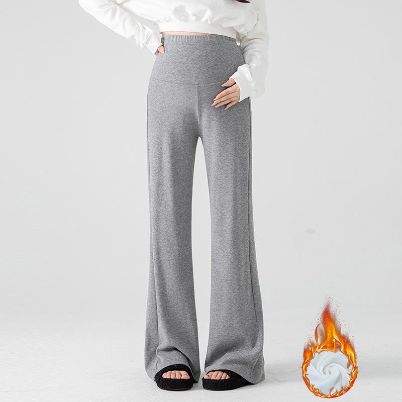 Новые свободные брюки-клеш для беременных с бархатом для осени/зимы