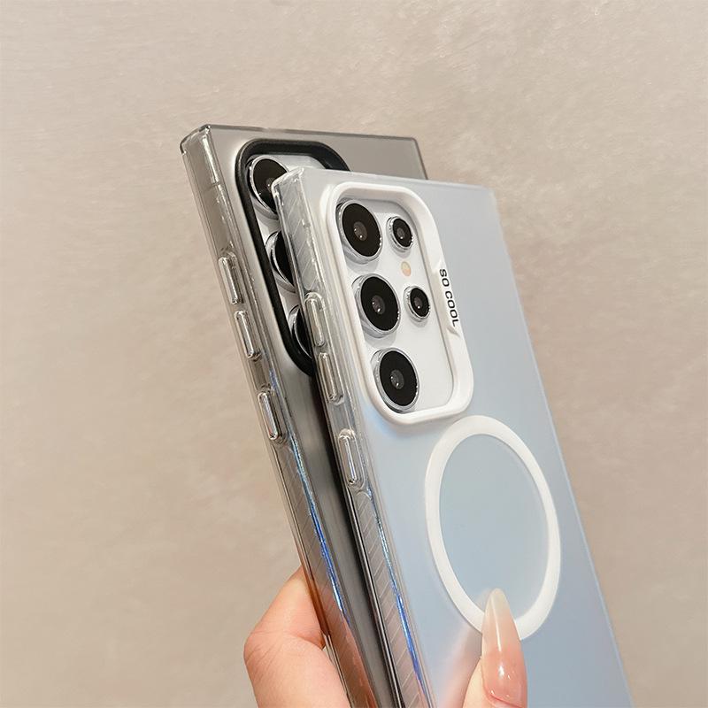 Магнитный чехол Samsung с полным покрытием, серебристый, для Galaxy S26 Ultra/S25 Ultra/S24 Ultra