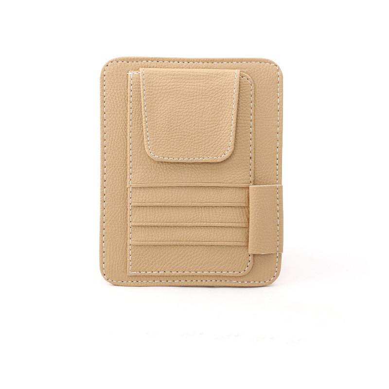 Солнцезащитный козырек Многофункциональный автомобильный держатель для карточек из искусственной кожи, органайзер для ручек для хранения очков, автомобильная подвесная сумка Aut