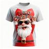 3D Printed Fun Santa Claus Pattern T-Shirt - Creative and Unique Design Short-Sleeve Men's Christmas-Themed Party Apparel