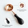 2pcs Black Wax Seal Warmer and Spoon Kit, Wax Melting Pot, Wax Seal Furnace with Wax Melting Spoon for Wax Sealing Stamp
