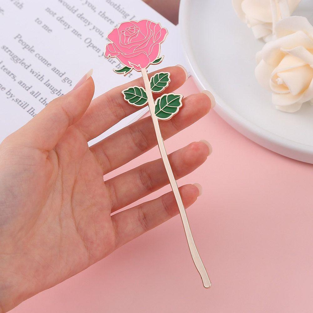 Supplies Rose Bird Reading Book Mark Page Folder Bookmark Positioning Clip Zinc Zinc Alloy Bookmark Book Clip