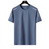 Quick-Dry Ice Silk Short Sleeve T-shirt Men's Summer Loose Plus Size Breathable T-shirt Round Neck Half Sleeve Mesh Sport Top